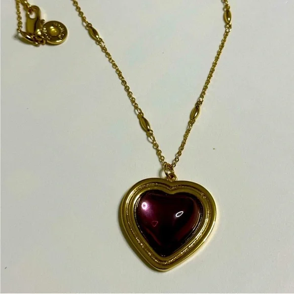 Tory Burch   ( Rare )Gold and Purple Heart Necklace - Picture 5 of 7